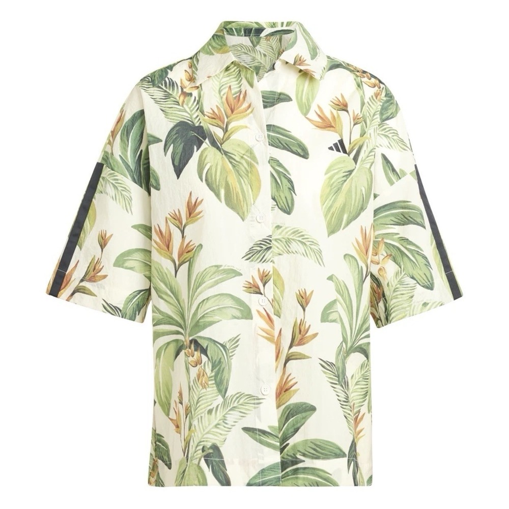 *NWT Adidas x Farm Rio Shirt Women Size Small Tropical Floral Button JD6280 $90